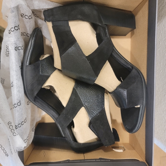 New Ecco Shape 65 Block Heels in Black EU 41, US 10-10.5 - Picture 5 of 11